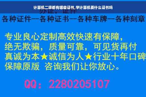 计算机二级都有哪些证书,学计算机要什么证书吗