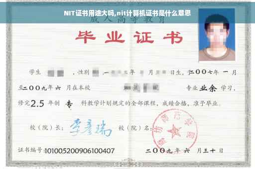 NIT证书用途大吗,nit计算机证书是什么意思