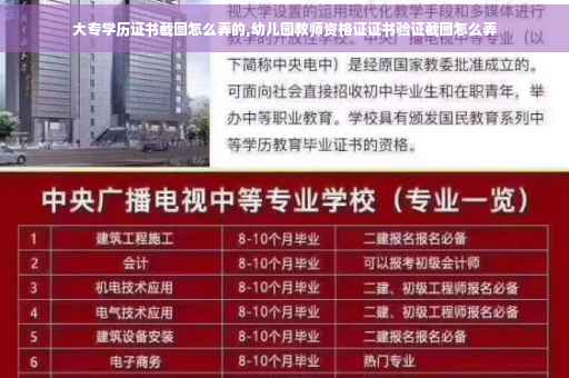 大专学历证书截图怎么弄的,幼儿园教师资格证证书验证截图怎么弄