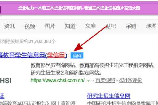 华北电力一本和三本毕业证有区别吗-普通三本毕业证书图片高清大图