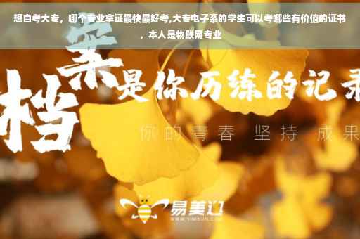 想自考大专，哪个专业拿证最快最好考,大专电子系的学生可以考哪些有价值的证书，本人是物联网专业