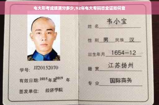 电大形考成绩满分多少,92年电大专科毕业证如何查
