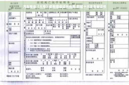 汽车专业（大专）都有哪些证书有用,职称十大含金量证书