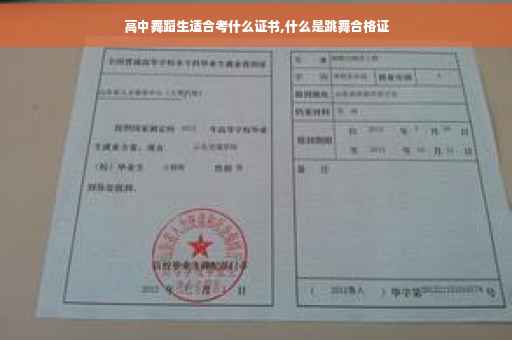 高中舞蹈生适合考什么证书,什么是跳舞合格证