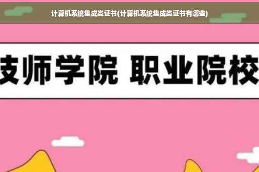 计算机系统集成类证书(计算机系统集成类证书有哪些)