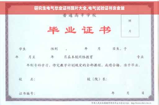 研究生电气毕业证书图片大全,电气试验证书含金量