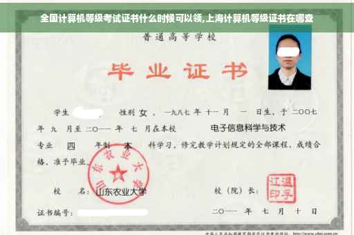 全国计算机等级考试证书什么时候可以领,上海计算机等级证书在哪查