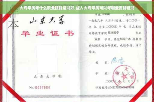 大专学历考什么职业技能证书好,成人大专学历可以考哪些资格证书