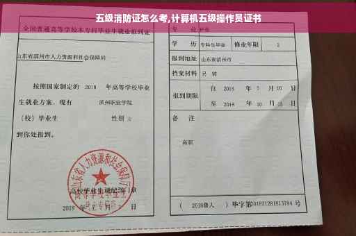五级消防证怎么考,计算机五级操作员证书
