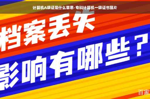 计算机A级证是什么意思-专科计算机一级证书图片