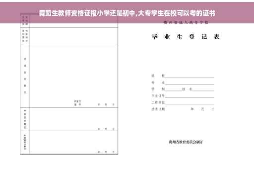 舞蹈生教师资格证报小学还是初中,大专学生在校可以考的证书