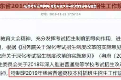 街舞考级证书种类-舞蹈专业大专可以考的证书有哪些