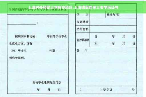 上海对外经贸大学有专科吗,上海哪里能考大专学历证书
