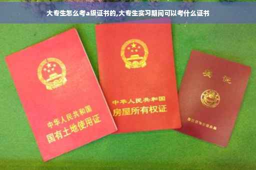 大专生怎么考a级证书的,大专生实习期间可以考什么证书