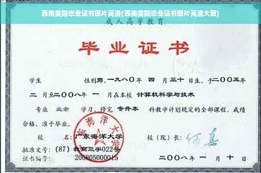 西南美院毕业证书图片高清(西南美院毕业证书图片高清大图)