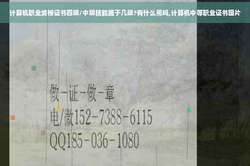 计算机职业资格证书四级/中级技能属于几级?有什么用吗,计算机中等职业证书图片