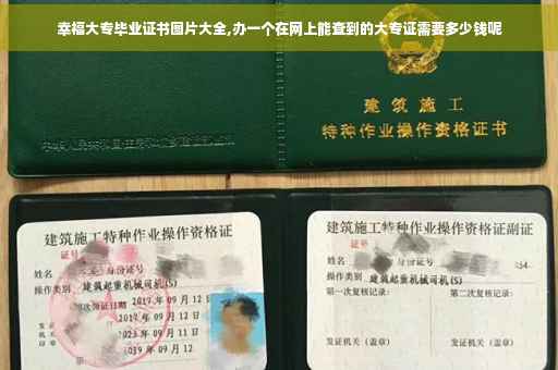 幸福大专毕业证书图片大全,办一个在网上能查到的大专证需要多少钱呢