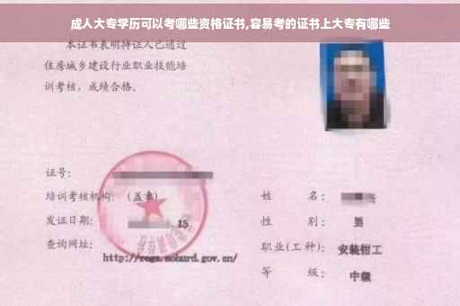 成人大专学历可以考哪些资格证书,容易考的证书上大专有哪些