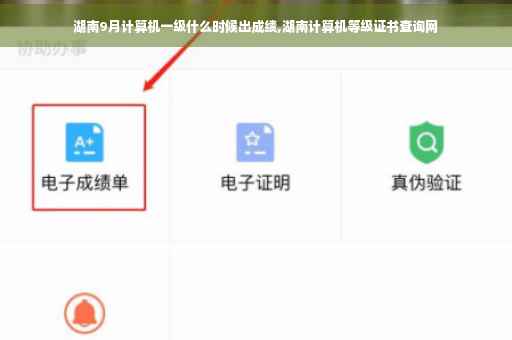 湖南9月计算机一级什么时候出成绩,湖南计算机等级证书查询网