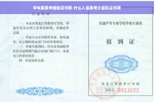 学电脑要考哪些证书啊-什么人需要考计算机证书呢