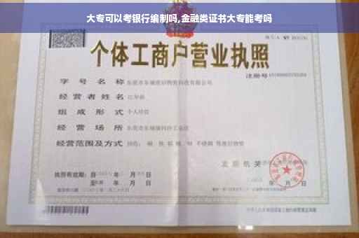 大专可以考银行编制吗,金融类证书大专能考吗
