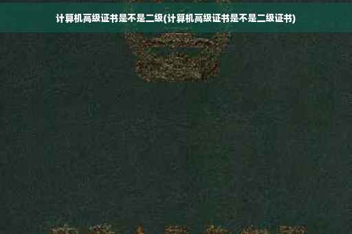 计算机高级证书是不是二级(计算机高级证书是不是二级证书)