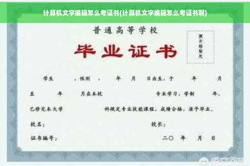 计算机文字编辑怎么考证书(计算机文字编辑怎么考证书啊)