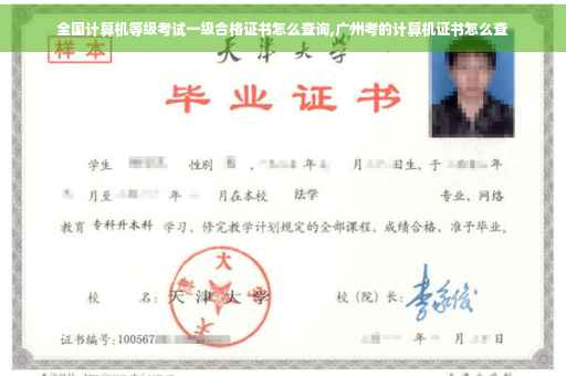 全国计算机等级考试一级合格证书怎么查询,广州考的计算机证书怎么查
