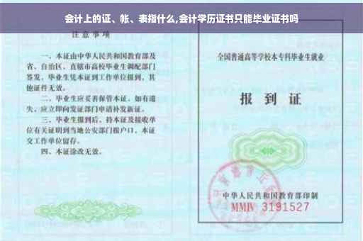 会计上的证、帐、表指什么,会计学历证书只能毕业证书吗