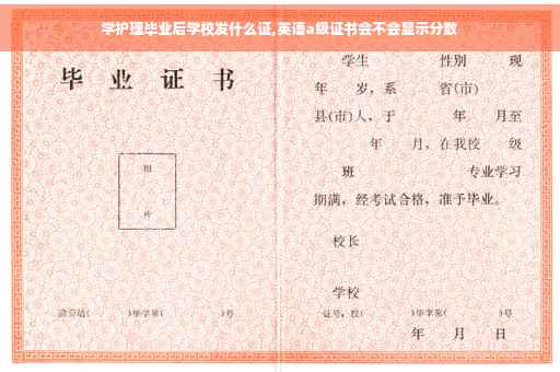 学护理毕业后学校发什么证,英语a级证书会不会显示分数