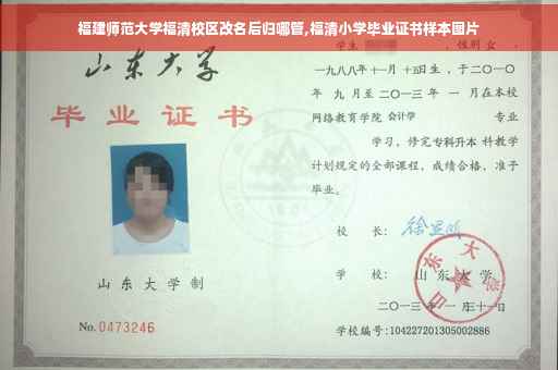 福建师范大学福清校区改名后归哪管,福清小学毕业证书样本图片
