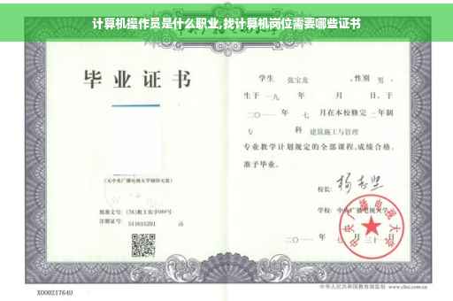 计算机操作员是什么职业,找计算机岗位需要哪些证书