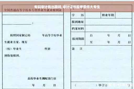 专科审计有出路吗,审计证书报考条件大专生