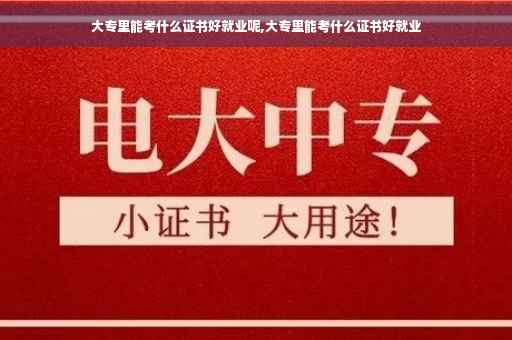 大专里能考什么证书好就业呢,大专里能考什么证书好就业