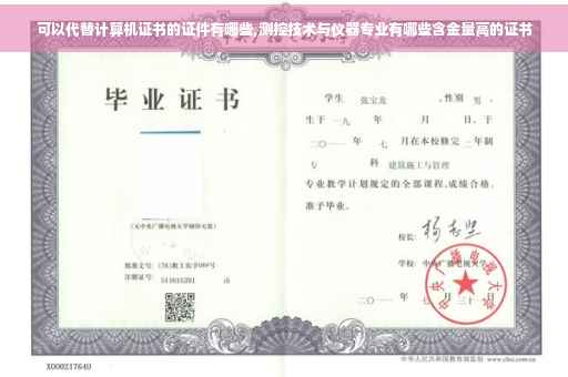 可以代替计算机证书的证件有哪些,测控技术与仪器专业有哪些含金量高的证书