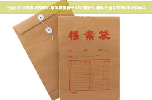 计算机职业资格证书四级/中级技能属于几级?有什么用吗,计算机专业6级证书图片