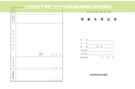 计算机排版专项能力证书(计算机排版专项能力证书有用吗)