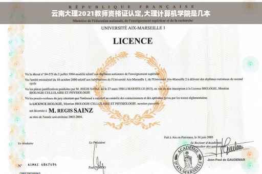 云南大理2021教师资格证认定,大理计算机学院是几本