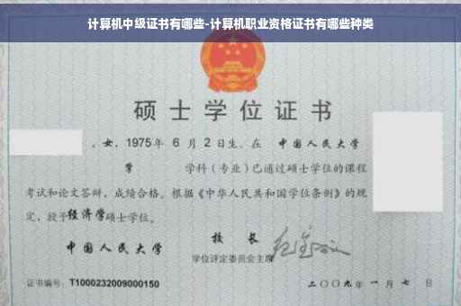 计算机中级证书有哪些-计算机职业资格证书有哪些种类
