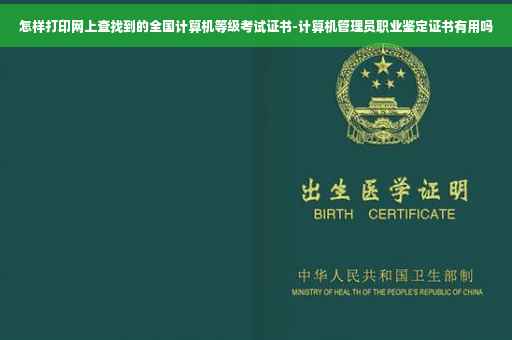 怎样打印网上查找到的全国计算机等级考试证书-计算机管理员职业鉴定证书有用吗