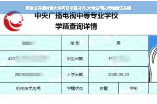 网易公开课哈佛大学可以拿证书吗,大专生可以考哈佛证书嘛