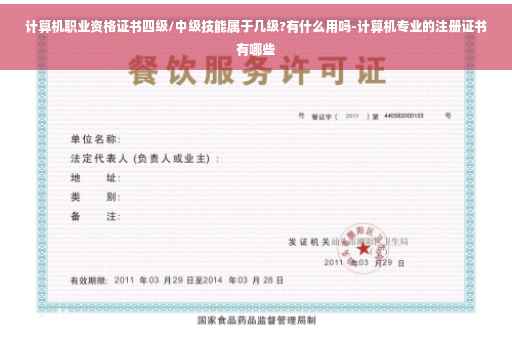 计算机职业资格证书四级/中级技能属于几级?有什么用吗-计算机专业的注册证书有哪些