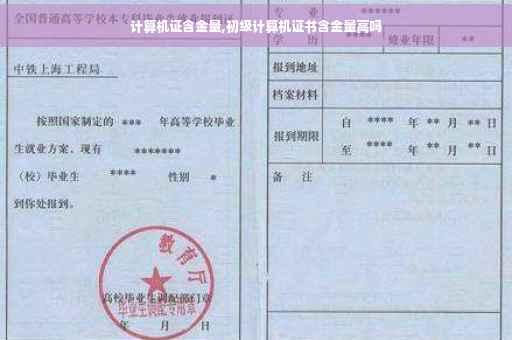 计算机证含金量,初级计算机证书含金量高吗