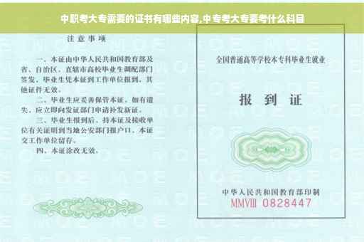 中职考大专需要的证书有哪些内容,中专考大专要考什么科目