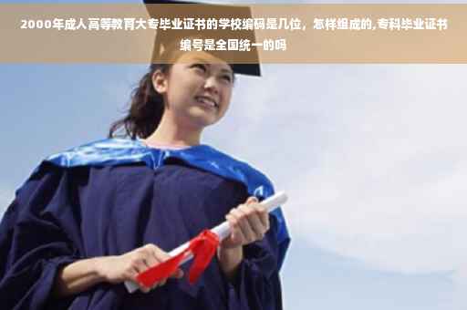 2000年成人高等教育大专毕业证书的学校编码是几位，怎样组成的,专科毕业证书编号是全国统一的吗