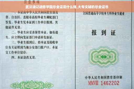 武汉速记进修学院毕业证是什么样,大专文秘的毕业证书
