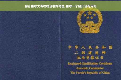 会计自考大专考啥证书好考些,自考一个会计证有用吗