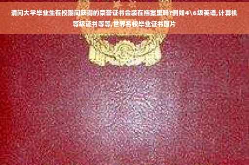 请问大学毕业生在校期间获得的荣誉证书会装在档案里吗?例如4级英语,计算机等级证书等等,世界名校毕业证书图片