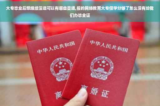 大专毕业后想继续深造可以有哪些渠道,报的网络教育大专但学分够了怎么没有给我们办毕业证