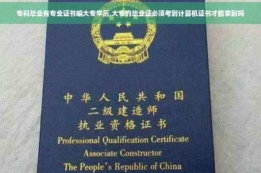 专科毕业有专业证书嘛大专学历,大专的毕业证必须考到计算机证书才能拿到吗